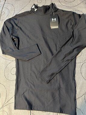 UNDER ARMOUR COLDGEAR COMPRESSION BLACK MOCK BASE LAYER SHIRT SIZE XL MEN $60